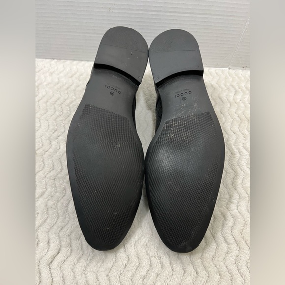 Gucci Men's Sz 11 US 12 Black Classic Leather Formal Cap Toe Slip on Oxford - Picture 14 of 16
